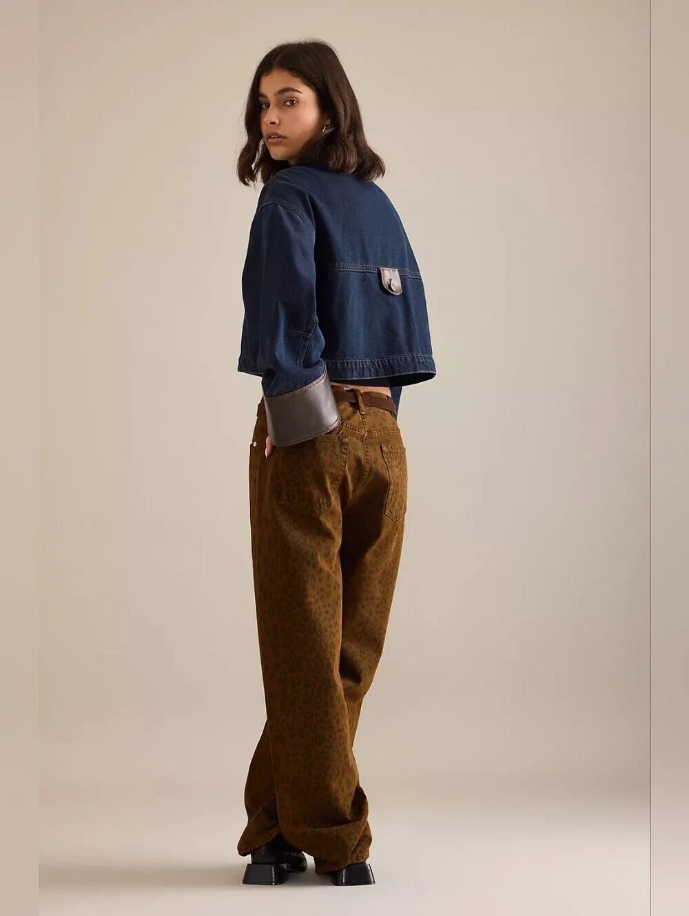 Anthropologie Pilcro Cuffed Crop Denim Jacket BNWT XL